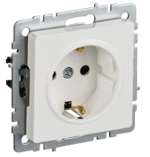 BRITE Розетка с заземлением со шторками 16А РС14-1-0-БрБ белый  BR-R14-16-K01-PRO  IEK