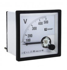 Вольтметр VM-A721 аналоговый на панель 72х72 (квадратный вырез) 300В прямое подключение EKF PROxima  vma-721-300  EKF