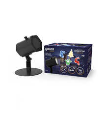 Проектор светодиодный "4 картинки" серия Holiday, анимированные картинки Дед Мороз, Рождественский Олень, Подарки, Ёлка, IP44, 1/30  HL093  Gauss