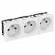 Розетка тройная 0° франц. стандарт, 250 В, 16A (белый) (STD-F0 RW3)  6120192  OBO Bettermann