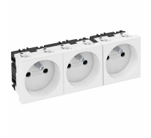 Розетка тройная 0° франц. стандарт, 250 В, 16A (белый) (STD-F0 RW3)  6120192  OBO Bettermann