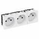 Розетка тройная 0° франц. стандарт, 250 В, 16A (белый) (STD-F0 RW3)  6120192  OBO Bettermann