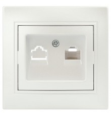 Розетка Intro Plano 1-303-06 информационная RJ45, IP20, СУ, перламутр  Б0053987  Intro