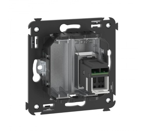 Компьютерная розетка RJ-45 в стену, кат.6 одинарная,"Avanti", "Закаленная сталь"  4404293  DKC