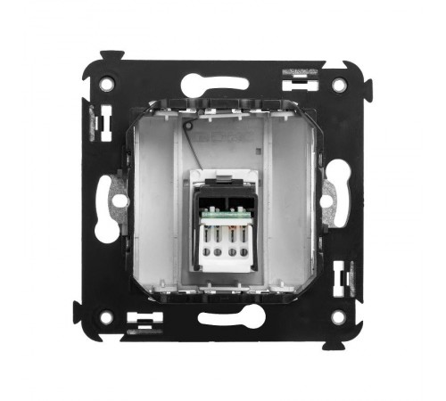 Компьютерная розетка RJ-45 в стену, кат.6 одинарная,"Avanti", "Закаленная сталь"  4404293  DKC