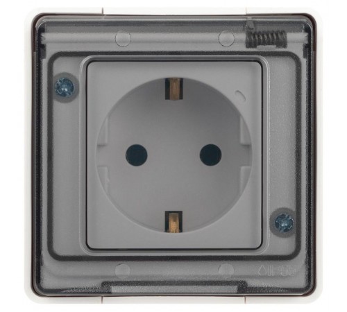 Розетка ЭРА Эксперт 11-2501-01 2P+E IP55, 16A-250В, ОУ, Белый  Б0063294  ЭРА