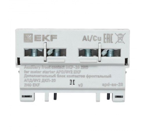 Дополнительный блок контактов фронтальный АПД/GV2 ДКП-20 2НО  apd-ae-20  EKF