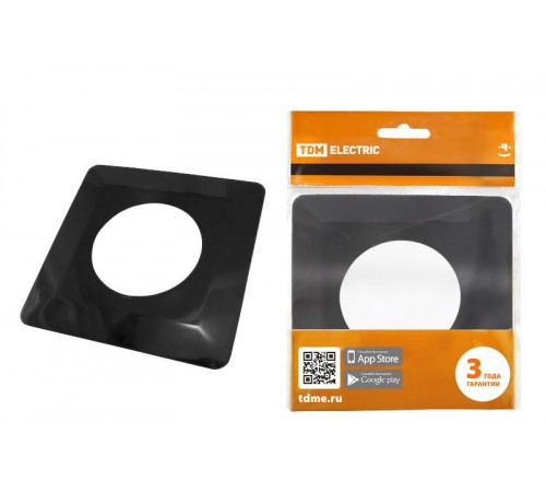 Рамка для выключателей или розеток одноместная защитная 130х130 мм, антрацит  SQ1822-0005  TDM