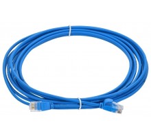 ITK Коммутационный шнур кат.5E UTP LSZH 3м slim язычок син.  PC03-C5EUL-3M-SL-WT  ITK