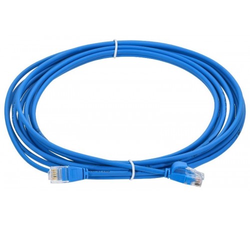 ITK Коммутационный шнур кат.5E UTP LSZH 3м slim язычок син.  PC03-C5EUL-3M-SL-WT  ITK