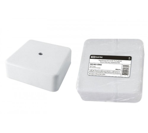 Коробка распределительная КР 75х75х28 о/п белая, IP40, инд. штрихкод  SQ1401-0905  TDM