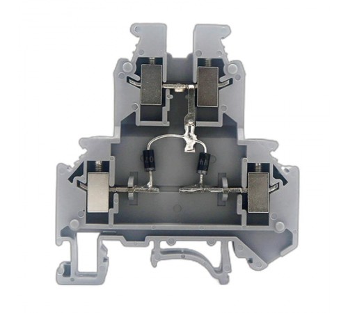 Клемма со встроенным диодом, винтовой зажим, 4 точки подключения, 4 кв.мм, серая  GUR-D-E  DKC