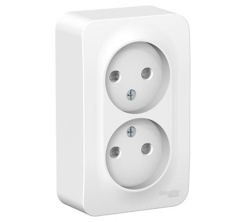 Blanca О/У без пласт. Белый Розетка 2-ая б/з со шторками, 16А, 250В  BLNRA001201  Schneider Electric