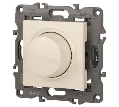 14-4101-02 Светорегулятор поворотно-нажимной, 400ВА 230В, IP20, Эра Elegance, сл.кость  Б0034340  ЭРА