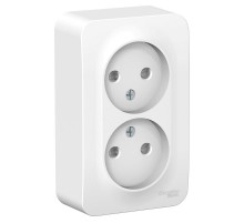 Blanca О/У без пласт. Белый Розетка 2-ая б/з со шторками, 16А, 250В  BLNRA001201  Schneider Electric