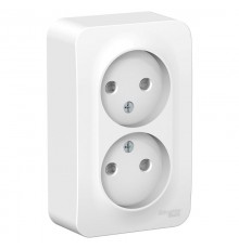 Blanca О/У без пласт. Белый Розетка 2-ая б/з со шторками, 16А, 250В  BLNRA001201  Schneider Electric