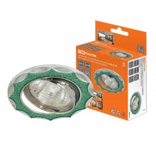 Светильник точечный встраиваемый под лампу поворотный СВ 02-07 MR16 50Вт G5.3 зелёный блеск/хром  SQ0359-0041  TDM