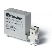 Низкопрофильное миниатюрное электромеханическое реле; монтаж на печатную плату; выводы с шагом 5мм + Faston 250(6.3x0.8мм); 1  457170061410  Finder