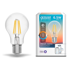 Лампа светодиодная филаментная Smart Home DIM+CCT E27 A60 6,5Вт 2000-6500 К 1/10/40  1220112  Gauss