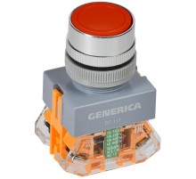 Кнопка D7-11T d=22мм 1з+1р с фиксацией красная  BBT50-11T-3-21-K04-G  GENERICA