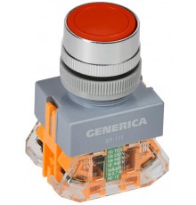 Кнопка D7-11T d=22мм 1з+1р с фиксацией красная  BBT50-11T-3-21-K04-G  GENERICA