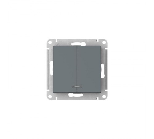 AtlasDesign Грифель Выключатель 2-клавишный с подсветкой,сх.5а, 10АХ, механизм, быстрозажимные клеммы  ATN000753S  SE