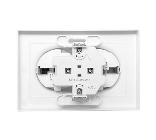 Механизм розетки двойной, 16А, с заземлением, со шторками, с рамкой, белый Эпика EKF  UP1-SOW-211  EKF