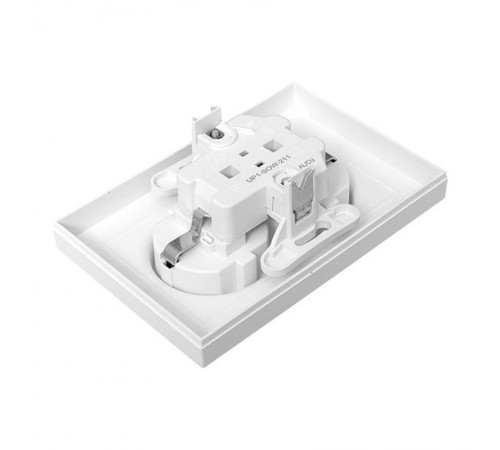 Механизм розетки двойной, 16А, с заземлением, со шторками, с рамкой, белый Эпика EKF  UP1-SOW-211  EKF