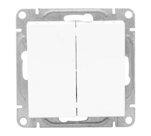 Механизм выключателя, двухклавишный, белый Эпика EKF  UP1-SWW-20  EKF