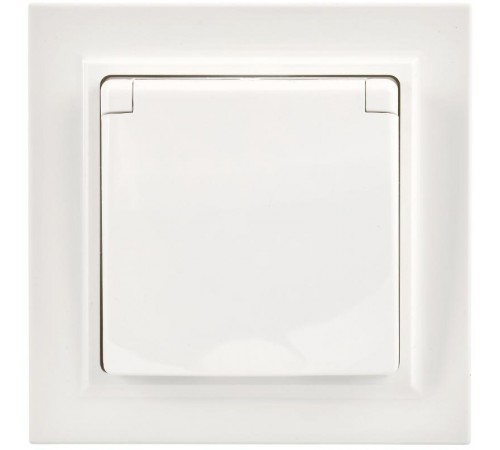 BRITE Розетка с крышкой 16А IP44 РСбш10-3-44-БрБ белый в сборе  BR-R16-16-44-K01-F-PRO  IEK