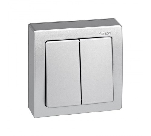 Simon 73 Клавиша (2шт) для выключателя двухклавишного, S73 Loft, алюминий  73026-63  Simon