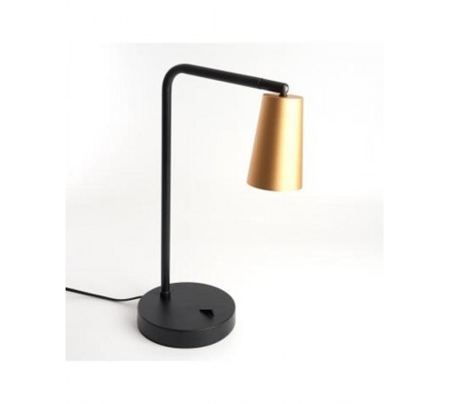 Светильник настольный под лампу GU10, max 35W, 230V , золото и черный, DE185  48426  FERON