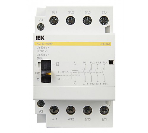 Контактор модульный с ручным управлением КМ40-40МР AC KARAT IEK  MKK22-40-40  IEK