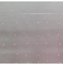 Дождь 3х2 м, прозрачный ПВХ, 240 LED, розовый, IP20, с контроллером, не соединяется  235-097  NEON-NIGHT