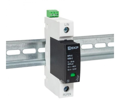 Ограничитель импульсных напряжений серии ОПВ-C/1P In 20кА 400В (с сигнализацией) EKF PROxima  opv-c1  EKF