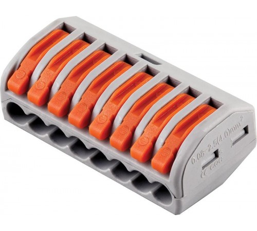 LD222-418 Клемма строительно-монтажная 8-проводная (DIY упаковка 5 шт)  32423  STEKKER