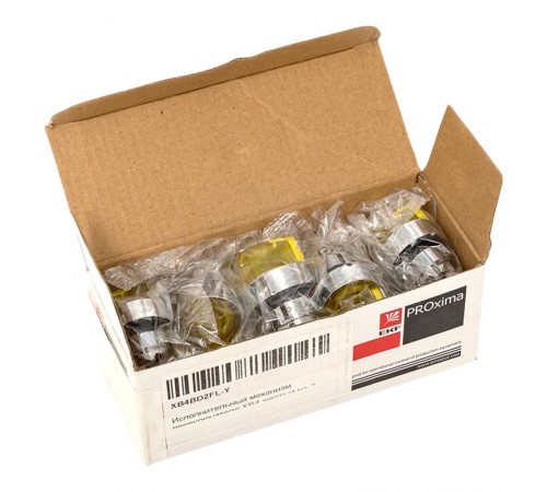 Исполнительный механизм переключателя ХB4 желтый на 3 положения с фиксацией, с подсветкой с короткой ручкой EKF PROxima    XB4BD3FL-Y   EKF 