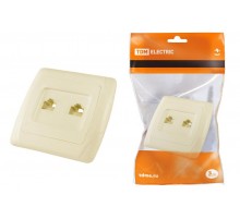 Розетка двойная телефонная RJ11 сл. кость "Онега"   SQ1805-0050  TDM