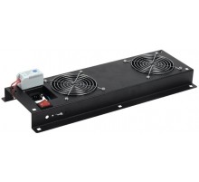 Вентиляторная панель с выключателем и термостатом 2 модуля черная  FM05-22M  ITK