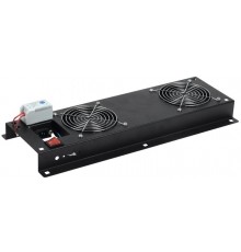 Вентиляторная панель с выключателем и термостатом 2 модуля черная  FM05-22M  ITK