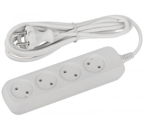Удлинитель электрический ЭРА UDL-10-430 Greenline 4 розетки без заземления 3м ПВС 2x0.75мм2   Б0065050  ЭРА