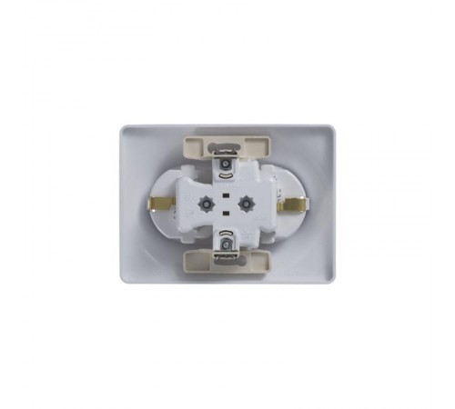 Glossa Белый Розетка 2-я с заземлением со шторками (в сборе с рамкой)  GSL000126  SE