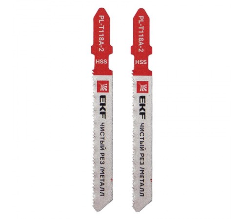 Пилки для электролобзика прямые T118A (чистовой рез по металлу)(HSS)(2 шт)  pl-t118a-2  EKF