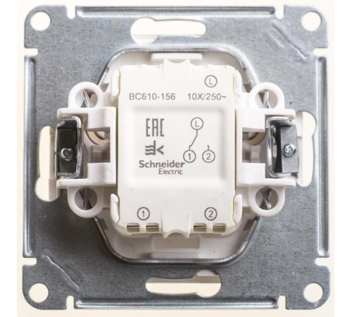 W59 Матовый хром Переключатель 1-клавишный, 10АХ  VS610-156-5-86  SE