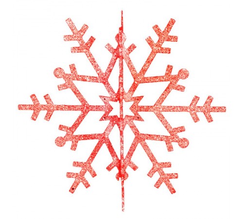 Елочная фигура "Снежинка резная 3D", 61 см, цвет красный  502-362  NEON-NIGHT