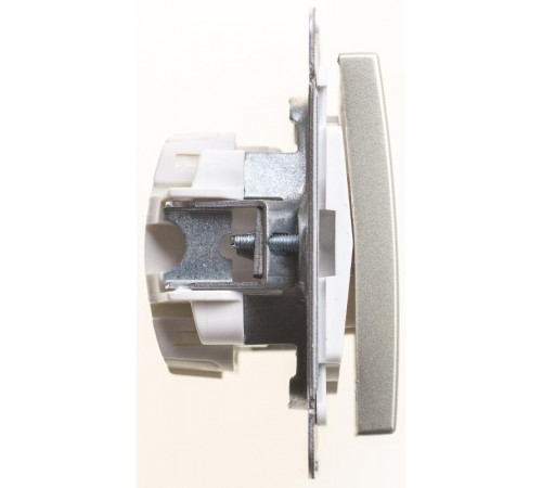 W59 Матовый хром Переключатель 1-клавишный, 10АХ  VS610-156-5-86  SE