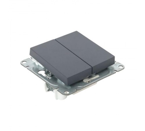 Механизм выключателя, двухклавишный, кнопочный, графит Эпика  UP1-SWG-23 EKF