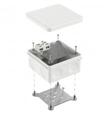 Коробка огнестойкая разветвительная для о/п двухкомпонентная 60-0300-FR6.0-4-2-Р Е15-Е60 RAL9003 100х100х50 (14 шт/уп)  60-0300-9003-FR6.0-4-2-Р  Пр