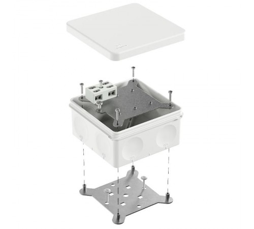 Коробка огнестойкая разветвительная для о/п двухкомпонентная 60-0300-FR6.0-4-2-Р Е15-Е60 RAL9003 100х100х50 (14 шт/уп)  60-0300-9003-FR6.0-4-2-Р  Пр