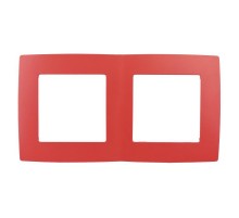 Рамка на 2 поста 12-5002-23  ,  красный  Б0019397  ЭРА